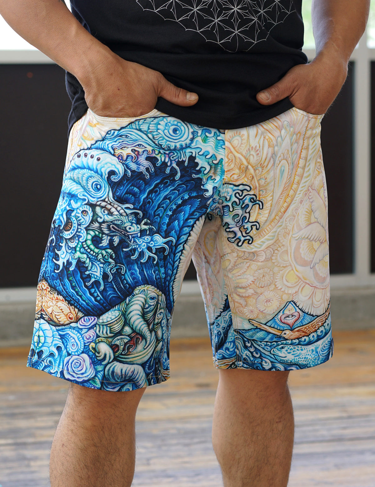 Great Wave Shorts by Randal Roberts