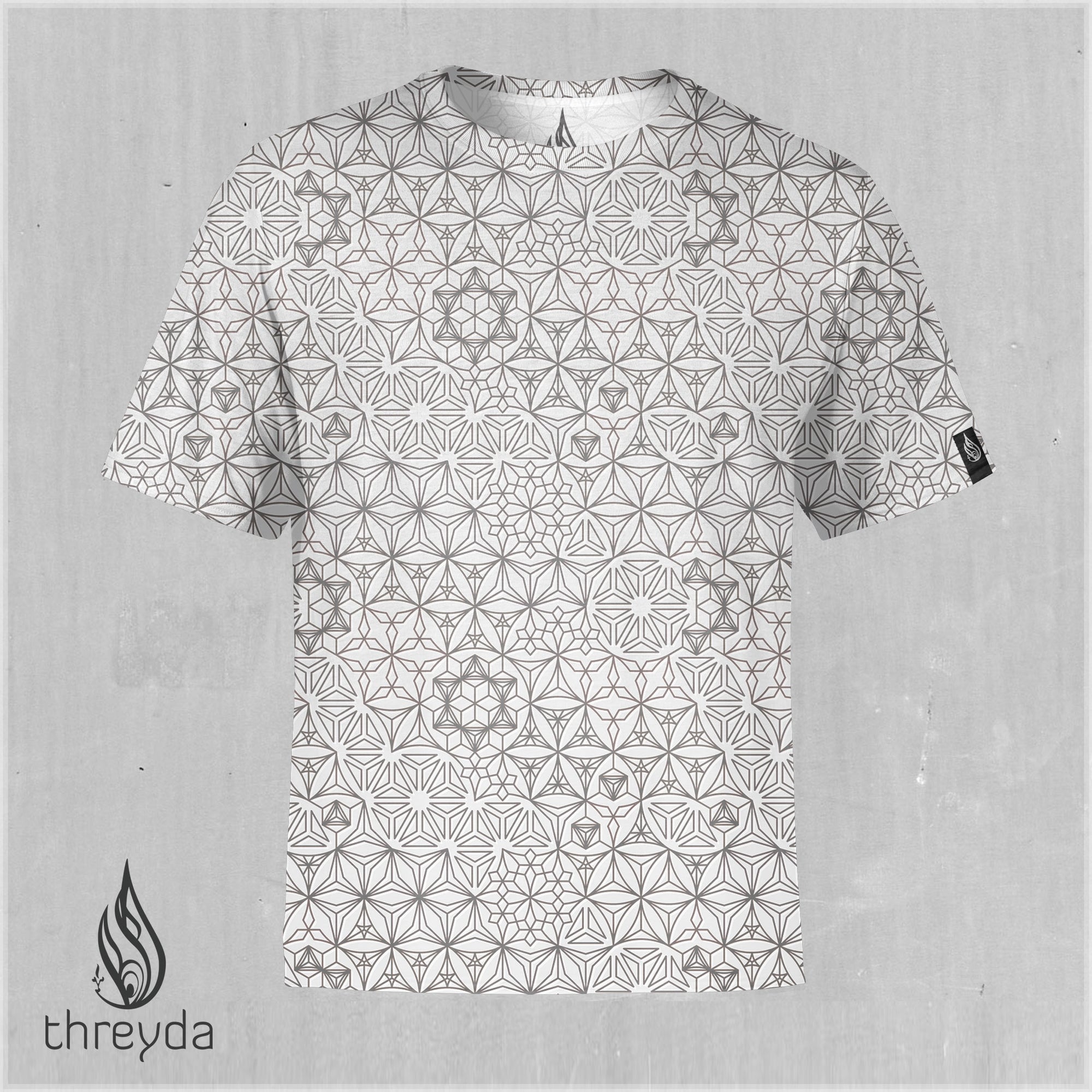 Based Geo All-Over Screenprint Tee by Threyda