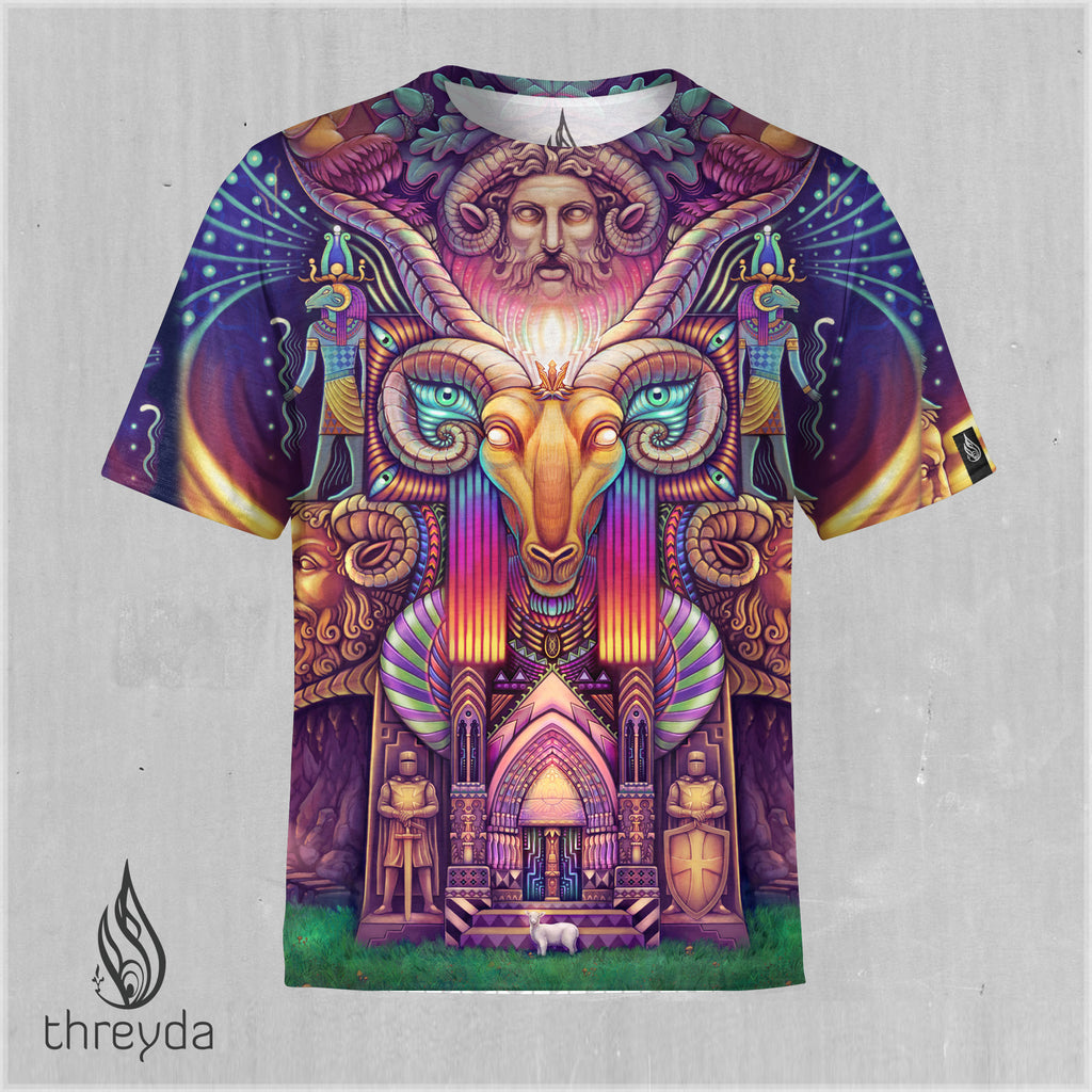 Tribute To The Horned One Sublimation Tee by Cosmic Jester
