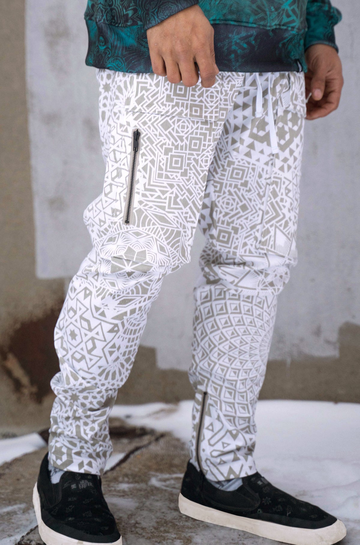 White Phantom Cargo Joggers by Threyda