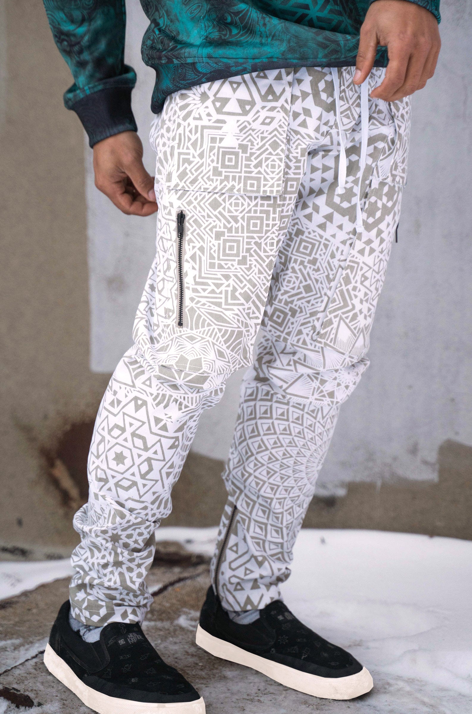 White Phantom Cargo Joggers by Threyda