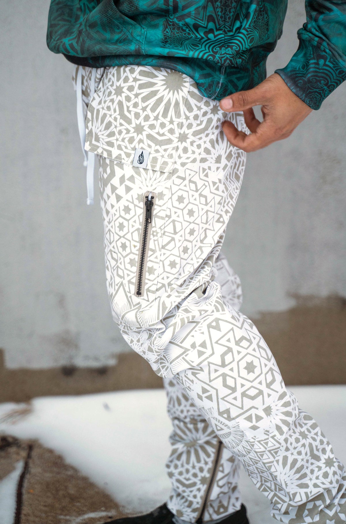 White Phantom Cargo Joggers by Threyda