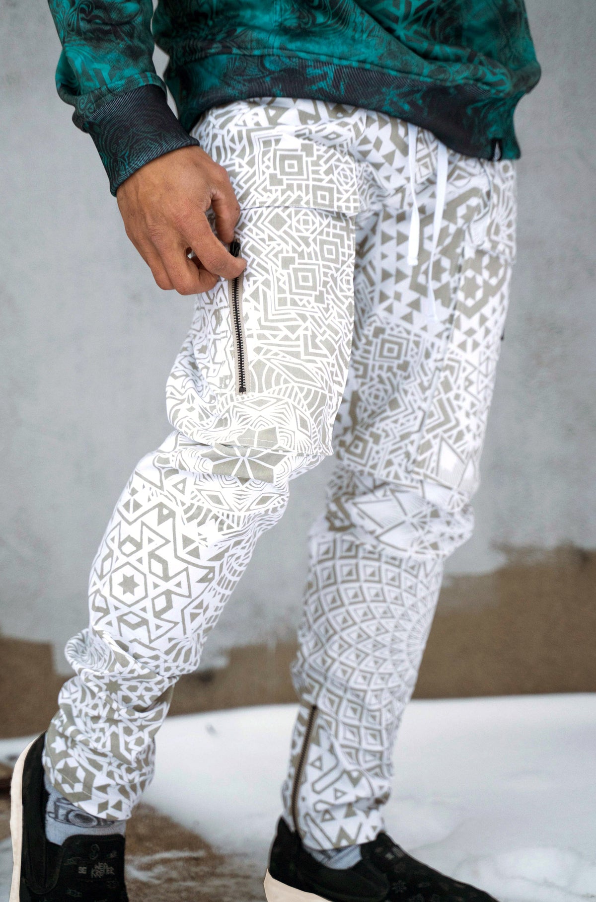 White Phantom Cargo Joggers by Threyda