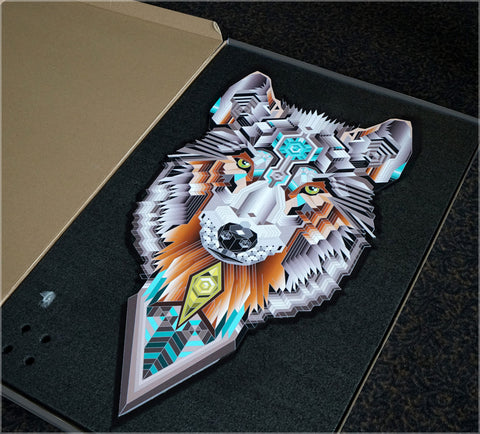 A.I. Wolf Aluminum Diecut Print by Mike Cole